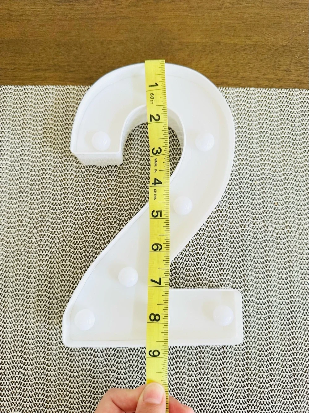 LED Number 2 Lighted Marquee Sign - White with Warm Yellow Bulbs